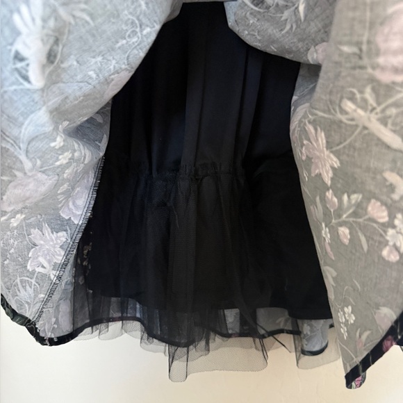 Hot Topic Floral Insects Swing Dress Black Halter Tulle Novelty Retro Small - Picture 6 of 10